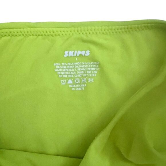 SKIMS Fits Everybody High Neck Bodysuit Color NEON LIME Size Large - Picture 3 of 4